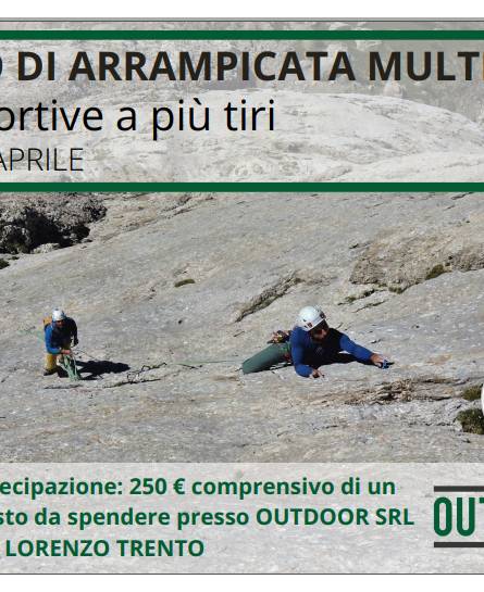 Stage di arrampicata su vie multipitch sportive con la guida alpina Lorenzo Trento