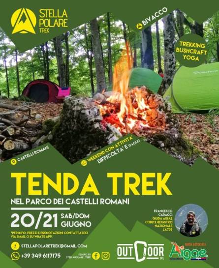 Tenda Trek nel parco dei Castelli Romani con Stella Polare Trek