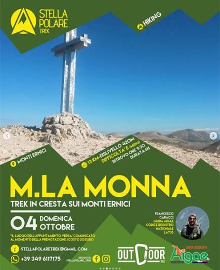 Monte La Monna, trek sui Monti Ernici. con Stella Polare Trek