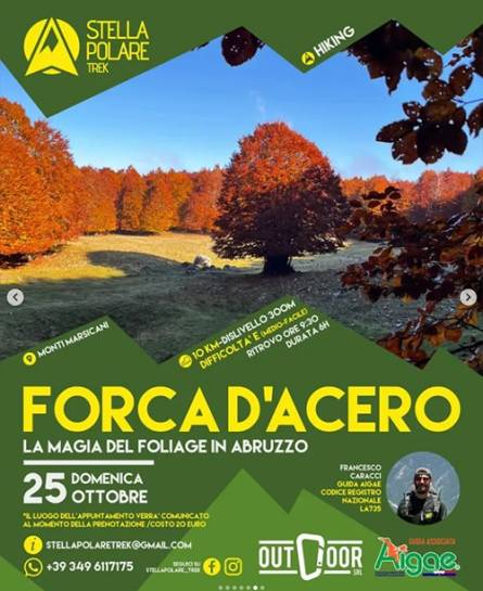 Forca d'Acero, la magia del Foliage in Abruzzo con Stella Polare Trek