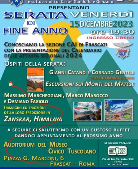 Con il Natale alle porte, è tempo di brindisi e saluti al CAI Frascati.