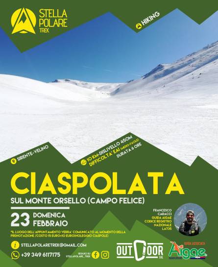 Ciaspolata sul Monte Orsello (Campo Felice) con Stella Polare Trek
